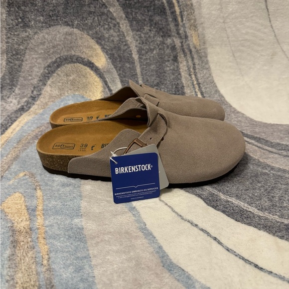 Birkenstock Boston Clog Suede Sandal Taupe Women’s Size 7 8 or 9 - Picture 3 of 5